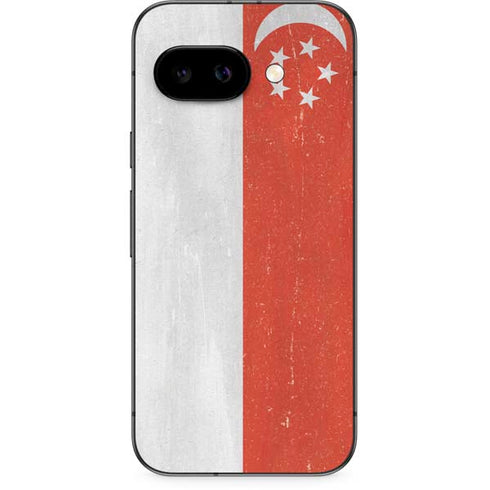 Singapore Flag Distressed Google Pixel 9a Skin